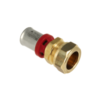 Bonfix Bonfix Alu-Pers Rechte Verloopkoppeling - Pers x Knel - Messing - 16x22mm