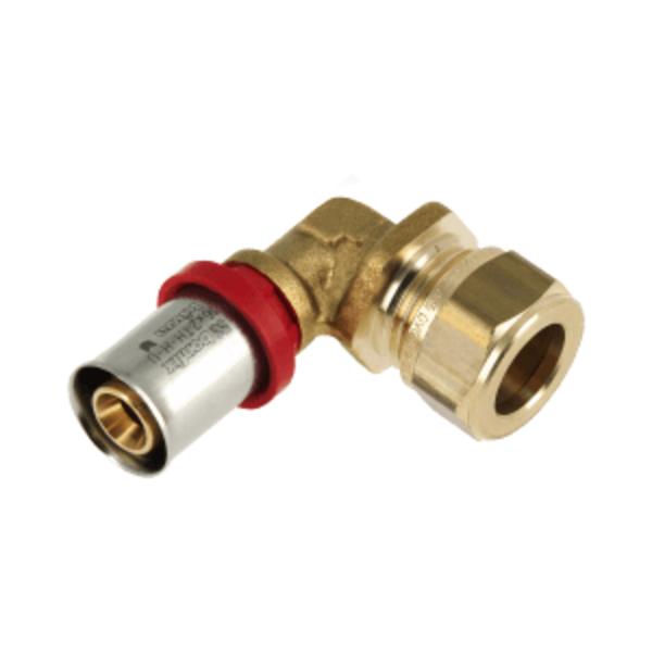Bonfix Bonfix Alu-Pers Verlopend Kniekoppeling - Pers x Knel - Messing - 16x12mm