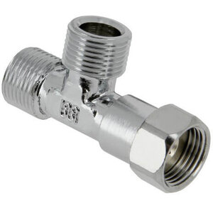 Bonfix messing draadfitting T-stuk verchroomd met moer 3/8