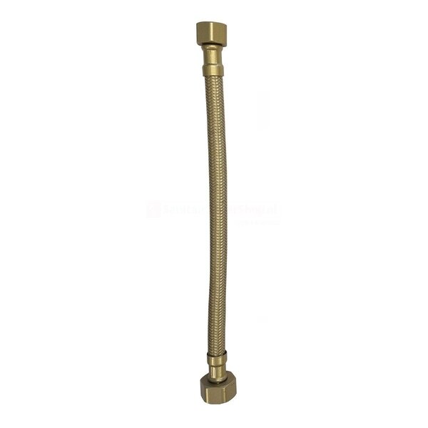 Flexibele aansluitslang 1/2" x 3/8" 25 cm geborsteld messing