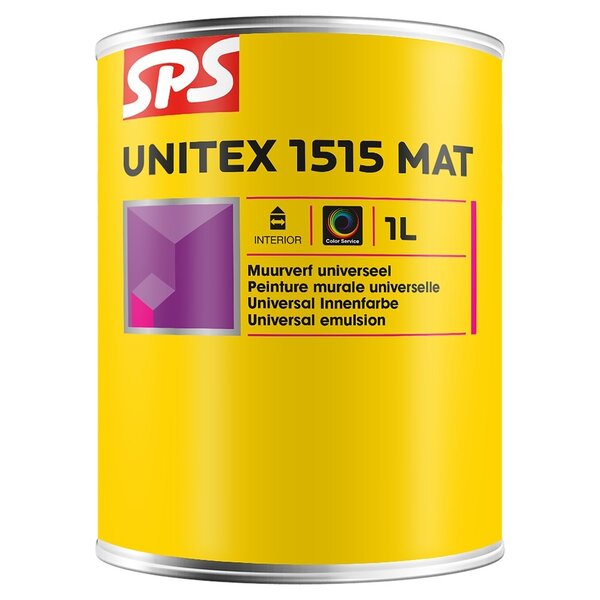 SPS SPS Unitex 1515 Mat Muurverf - Wit - 1L
