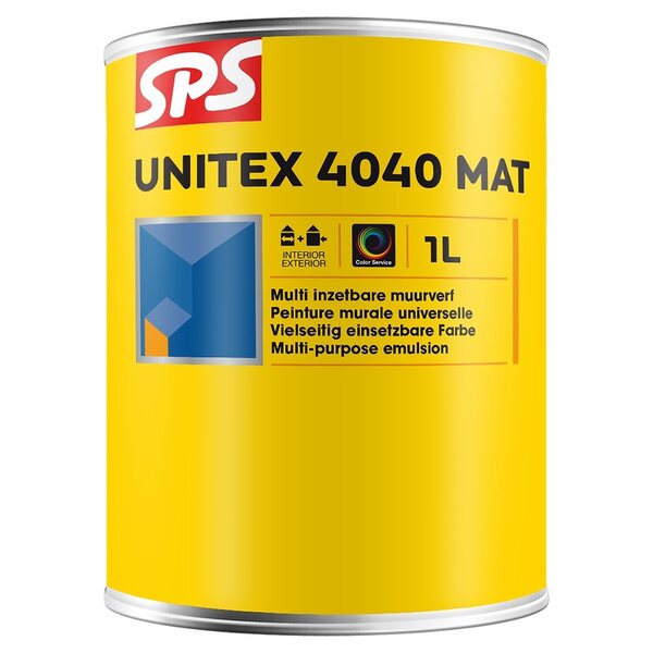 SPS SPS Unitex 4040 Mat Muurverf - Wit - 1L