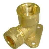 BC knel muurplaat 1/2x12 mm messing koppeling