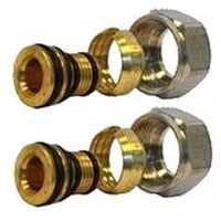 Adapter 16x2mm in knelkoppeling 15mm 2 stuks