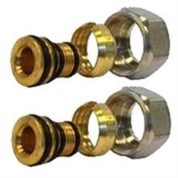 Adapter 16x2mm in knelkoppeling 15mm 2 stuks