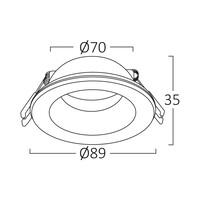 Braytron Braytron LED Spot Behuizing - Rond - IP54 - Wit
