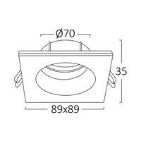 Braytron Braytron LED Spot Behuizing - Vierkant - IP54 - Zwart