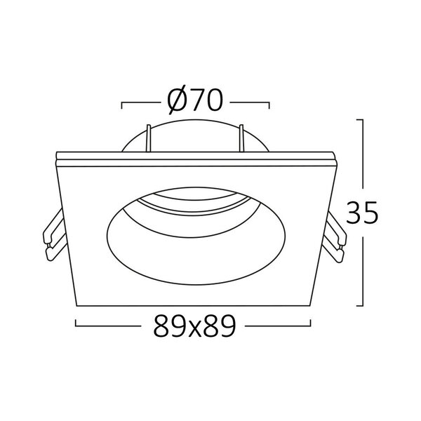 Braytron Braytron LED Spot Behuizing - Vierkant - IP54 - Zwart