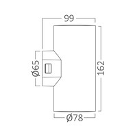 Braytron Braytron Vekta LED Wand Lamp - 2x9W - IP65 - CCT - Zwart