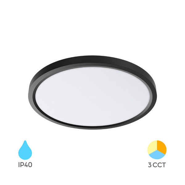 Braytron Braytron Jade LED Opbouw Lamp - Rond - 36W - IP20 - CCT - Zwart