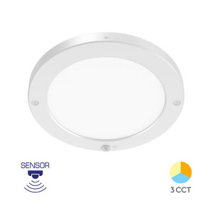 Braytron LED Opbouw Lamp met Bewegingssensor - Rond - 20W - IP20 - CCT - Wit
