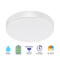 Braytron Braytron LED Lamp met Bewegingssensor & Noodverlichting - Rond - 20W - IP54 - CCT - Wit
