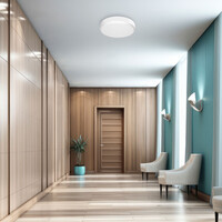 Braytron Braytron LED Lamp met Bewegingssensor & Noodverlichting - Rond - 20W - IP54 - CCT - Wit