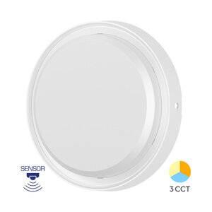 Braytron LED Lamp met Bewegingssensor - Rond - 18W - IP65 - CCT - Wit