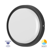Braytron Braytron LED Lamp met Bewegingssensor - Rond - 18W - IP65 - CCT - Zwart