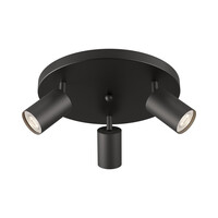 Braytron Braytron Beta LED Opbouw Plafond Lamp - 3x GU10 - Rond - IP20 - Zwart