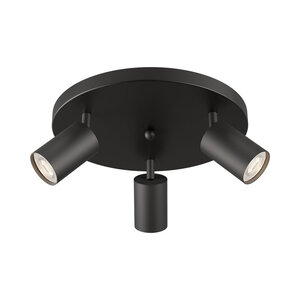 Braytron Beta LED Opbouw Plafond Lamp - 3x GU10 - Rond - IP20 - Zwart