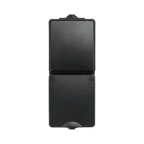 ION Industries Opbouw Combinatie Verticaal Wandcontactdoos en Wisselschakelaar IP55 Zwart