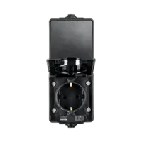 ION Industries Opbouw Combinatie Verticaal Wandcontactdoos en Wisselschakelaar IP55 Zwart