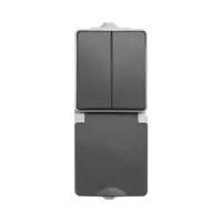 ION Industries Opbouw Combinatie Verticaal Wandcontactdoos en Serieschakelaar IP55 Grijs