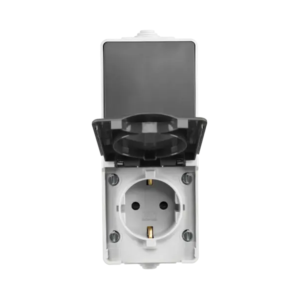 ION Industries Opbouw Combinatie Verticaal Wandcontactdoos en Wisselschakelaar IP55 Grijs