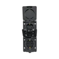 ION Industries Opbouw Wandcontactdoos 2-voudig Verticaal IP55 Zwart