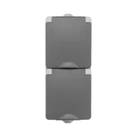 ION Industries Opbouw Wandcontactdoos 2-voudig Verticaal IP55 Grijs