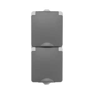 ION Industries Opbouw Wandcontactdoos 2-voudig Verticaal IP55 Grijs