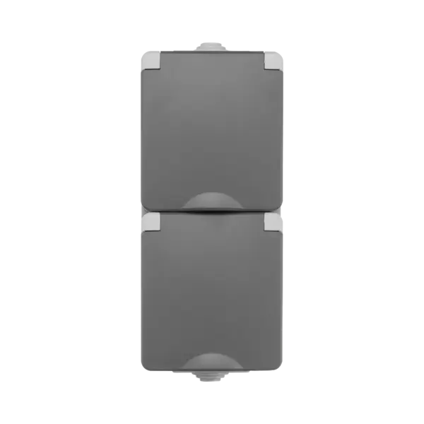 ION Industries Opbouw Wandcontactdoos 2-voudig Verticaal IP55 Grijs