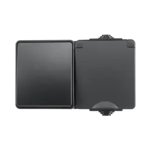 ION Industries Opbouw Combinatie Horizontaal Wandcontactdoos en Wisselschakelaar IP55 Zwart