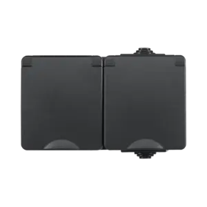 ION Industries Opbouw Wandcontactdoos 2-voudig IP55 Zwart