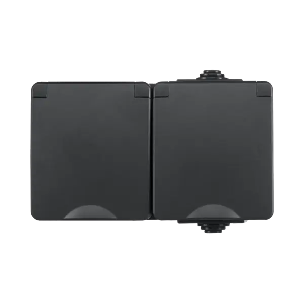 ION Industries Opbouw Wandcontactdoos 2-voudig IP55 Zwart