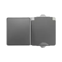 ION Industries Opbouw Combinatie Horizontaal Wandcontactdoos en Wisselschakelaar IP55 Grijs