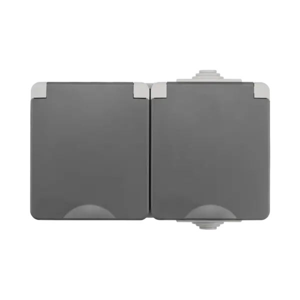ION Industries Opbouw Wandcontactdoos 2-voudig IP55 Grijs
