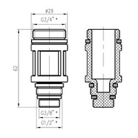 Universele kunststof bouwstoppen 3/8-1/2-3/4 rood