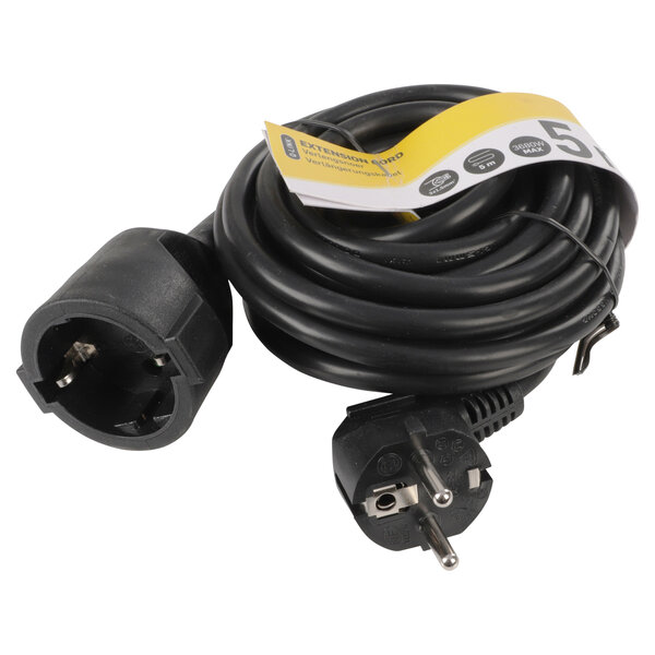 Q-Link verlengsnoer randaarde max 3680W zwart 3 x 1.5 mm² 5 m