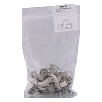 Zadel voor installatiebuis 3/4 met schroeven wit 19 mm