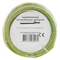 Installatiedraad geel/groen 6.0 mm² 2.5 m