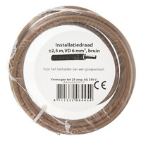 Installatiedraad bruin 6.0 mm² 2.5 m