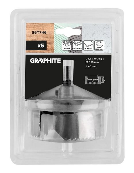 Graphite Houtgatzagen 60 - 95 mm set van 5 stuks