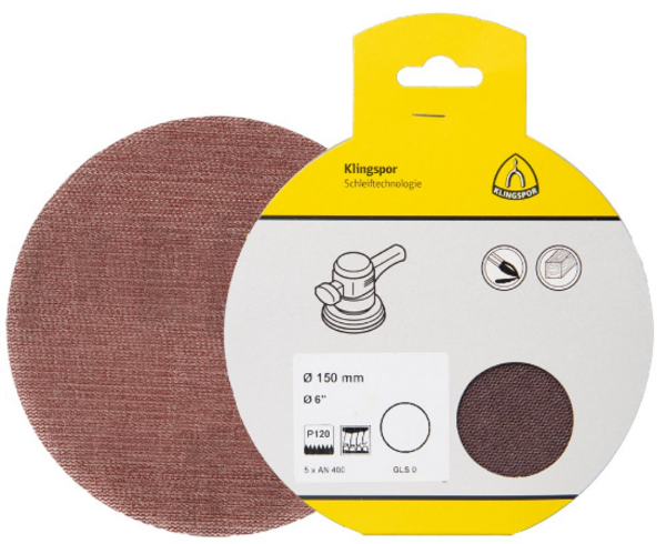 Klingspor schuurschijf gaas velco 150mm AN400 K240 5 stuks