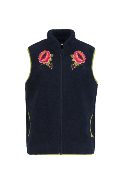 Smooch Woods Vest quilted flower blue