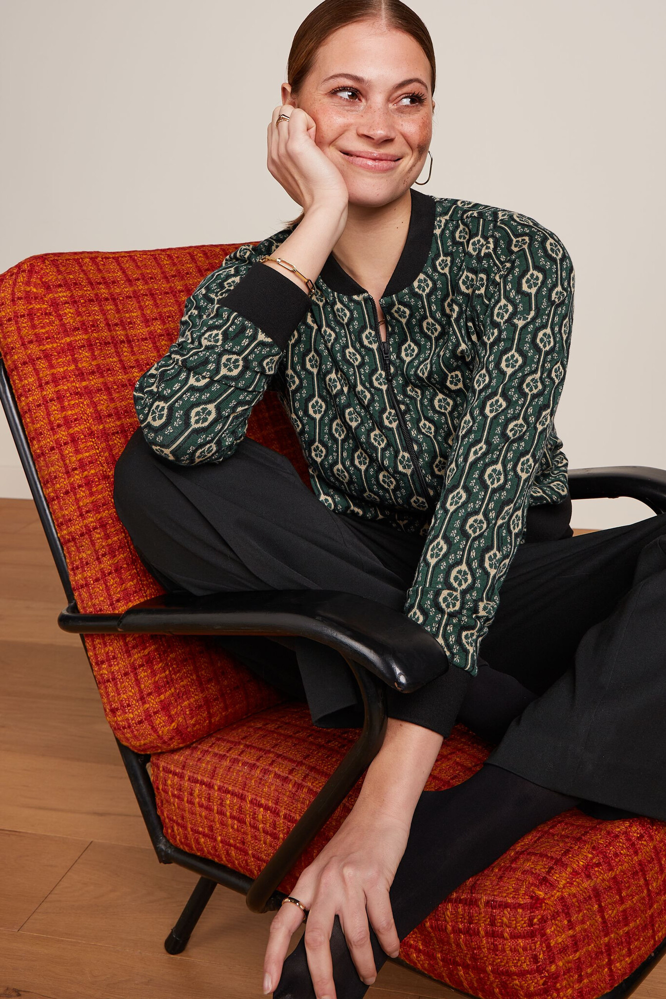 Bessie Jacket Carnaby Jacquard urban green-1