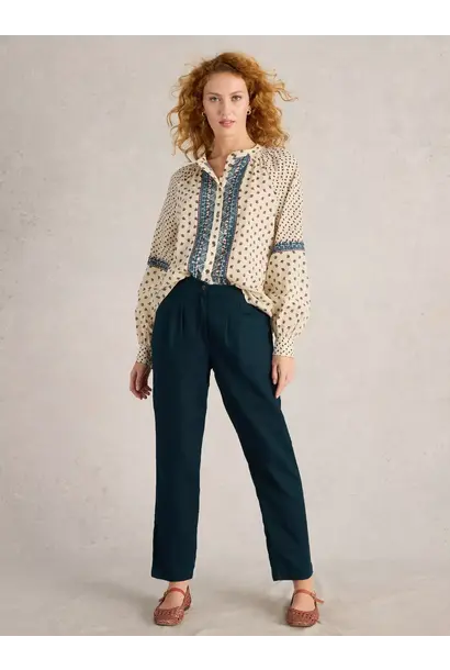 Rowena Linen Trouser dark navy