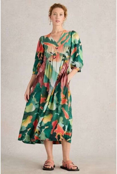 Lucy Midi Dress, green mlt