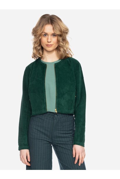 Jacke Celine groen ribcord