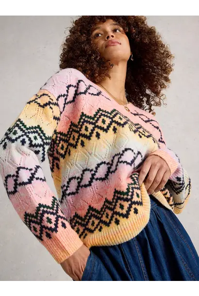 Spacedye pointelle jumper