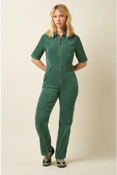 Garbo zip Jumpsuit Corduroy matcha green