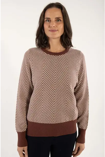 Danefox cotton sweater dk merlot/chalk