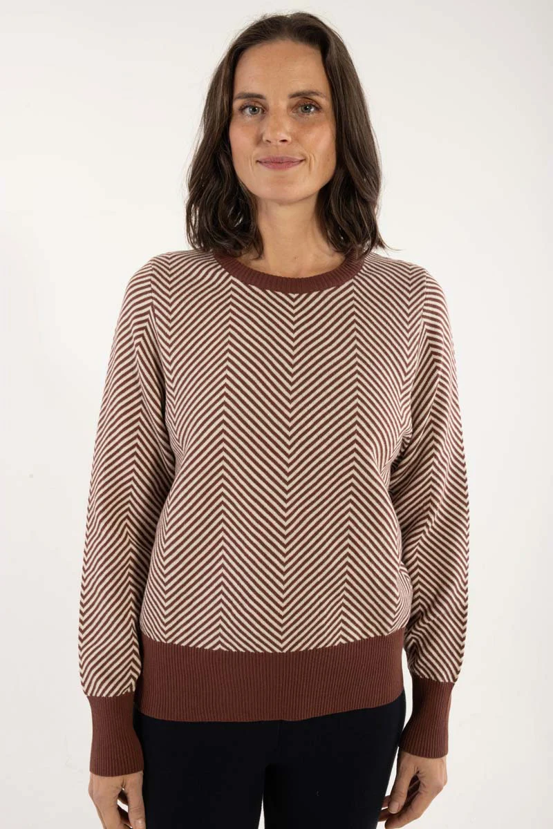 Danefox cotton sweater dk merlot/chalk-1